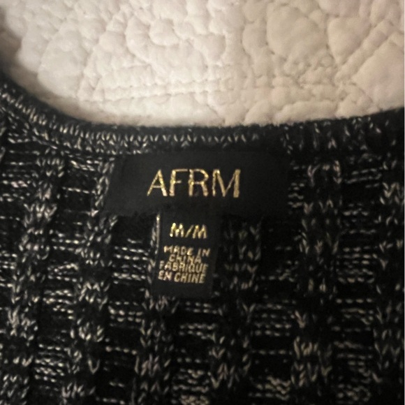 AFRM Black, White & Charcoal Textured Knit Sky Midi BodyCon Cutout Dress, size M - Picture 4 of 7